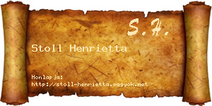 Stoll Henrietta névjegykártya
